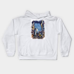 Tokyo City Streets Travel Poster Series watercolor ink edition 02 Kids Hoodie